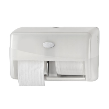 Afbeeldingen van Dubbele toiletroldispenser Pearl White – toiletpapier
