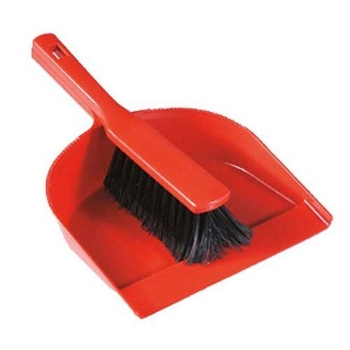 Afbeeldingen van PVC vuilblik met handborstel – 33 x 22 x 9 cm